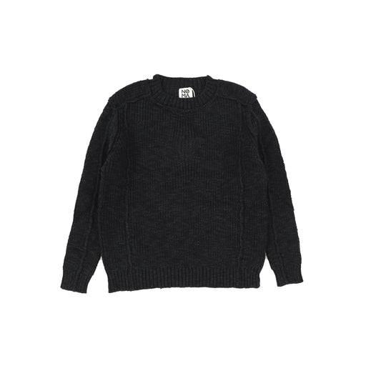 NOMA BLACK TONAL EMBLEM KNIT SWEATER