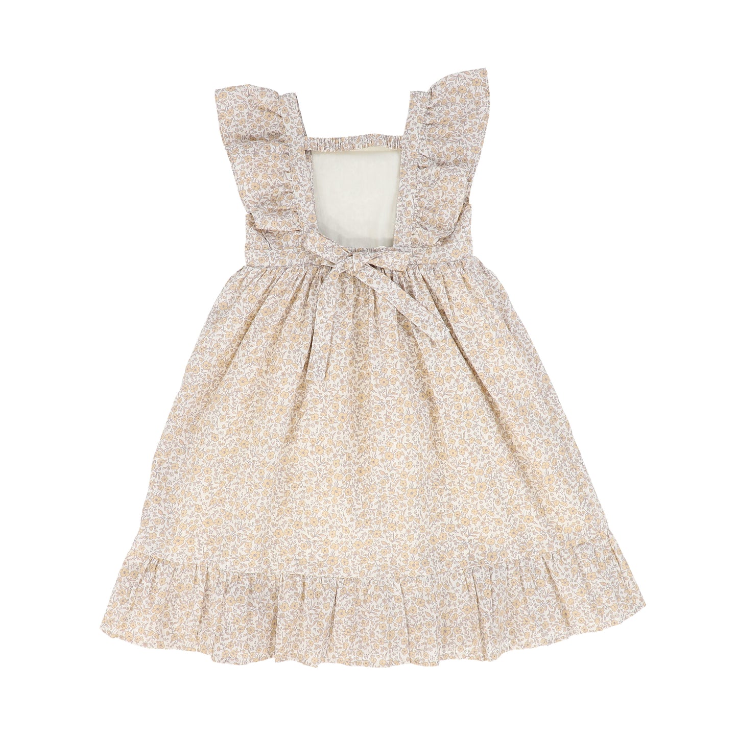 NORALEE PALE FLORAL RUFFLE TRIM DRESS
