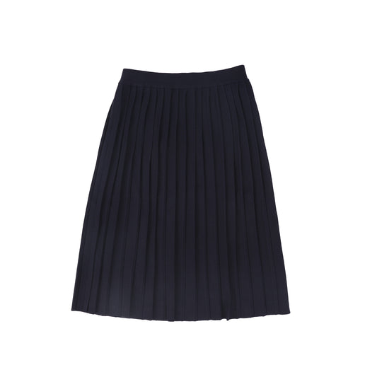 VARSITY 2.0 NAVY KNIT PLEAT SKIRT