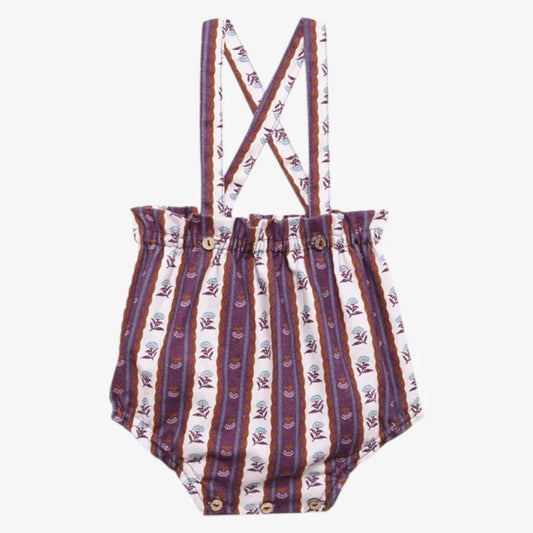 BIRINIT PETIT PURPLE LINEAR FLORAL SUSPENDER BLOOMER