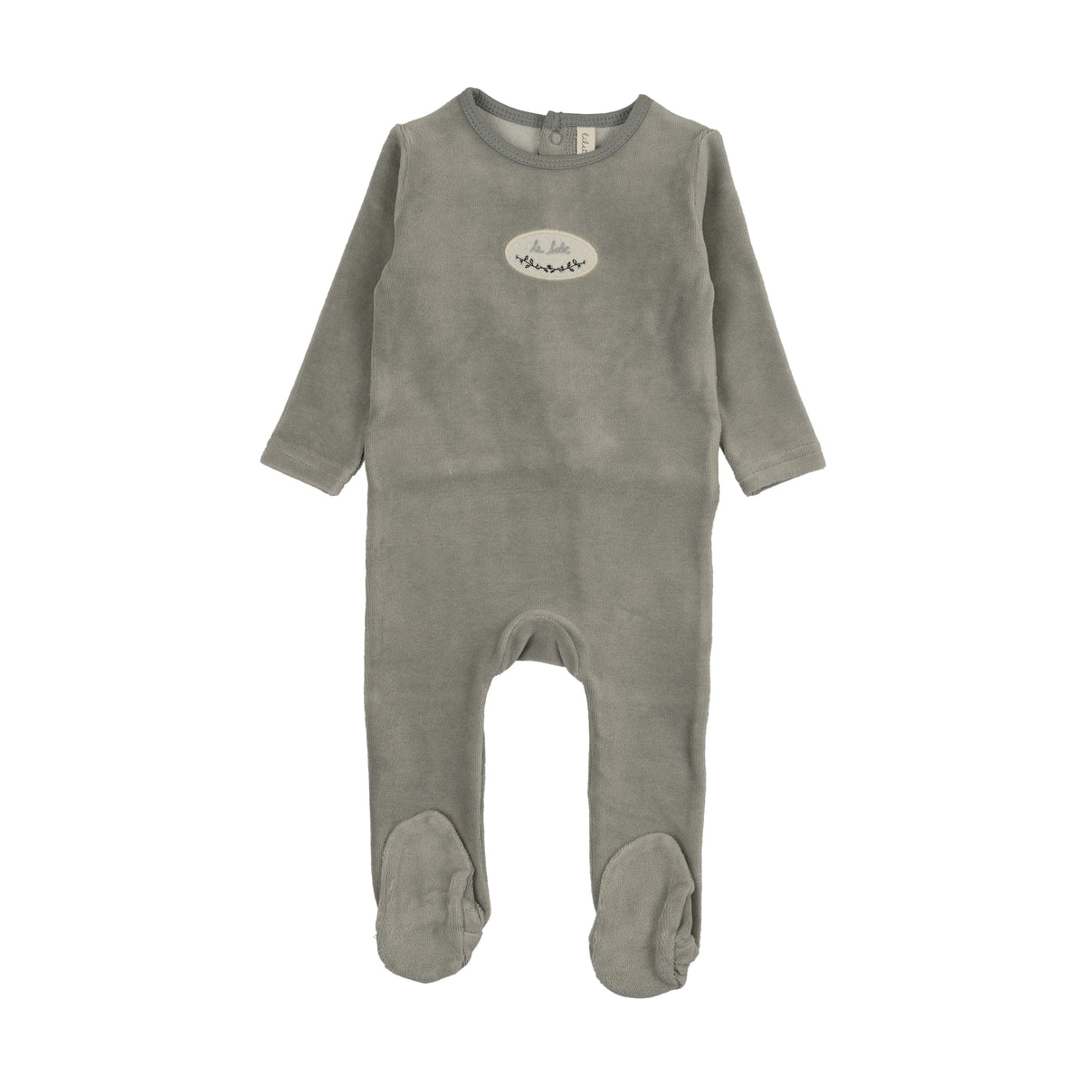 LILETTE LIGHT BLUE VELOUR PATCH FOOTIE