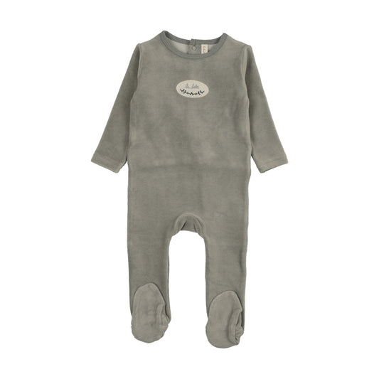 LILETTE LIGHT BLUE VELOUR PATCH FOOTIE