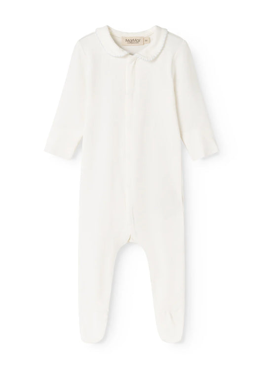 MARMAR COPENHAGEN WHITE/BLUE TRIM COLLAR FOOTIE
