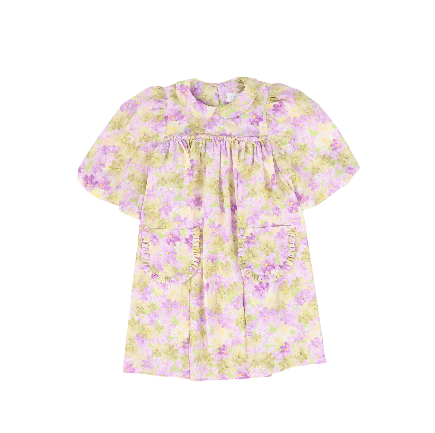 OLIVIA ROHDE LAVENDER FLORAL PUFF SLEEVE DRESS [FINAL SALE]