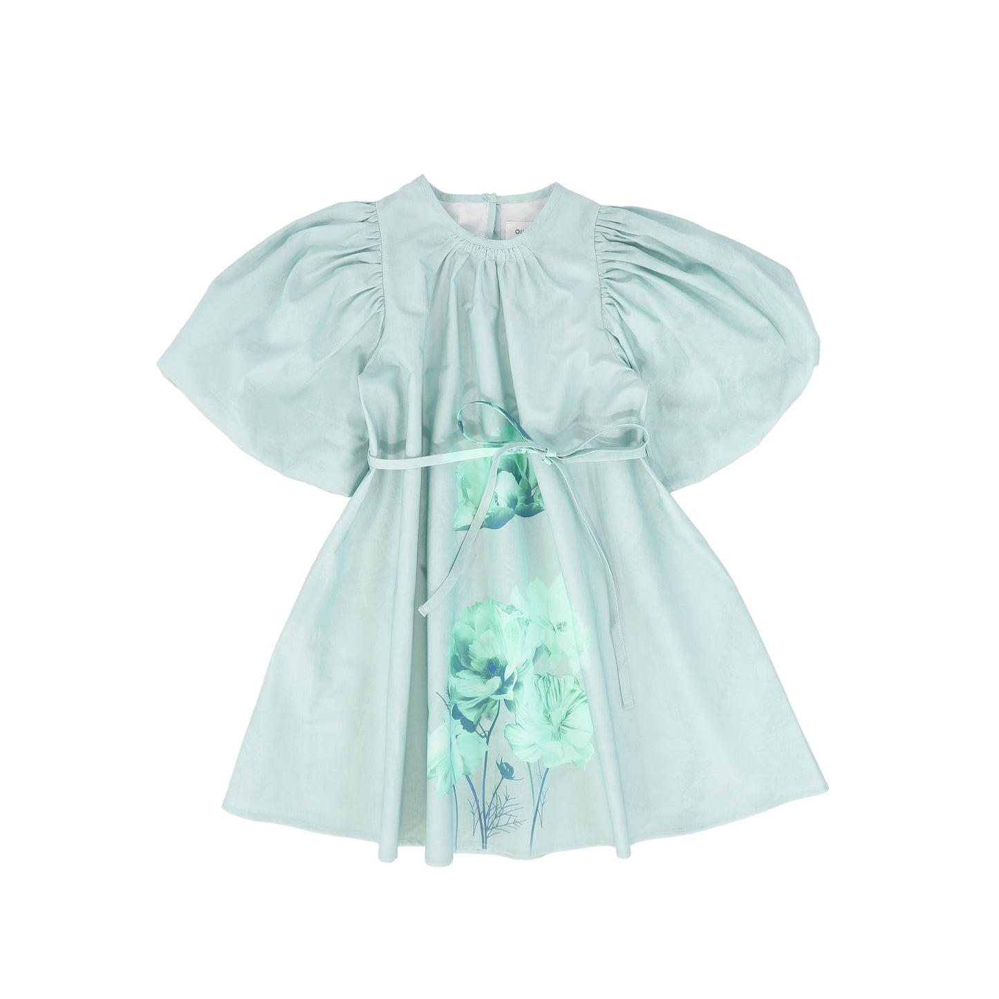 OLIVIA ROHDE WHITE/GREEN FLOWER BUNCH DRESS [FINAL SALE]