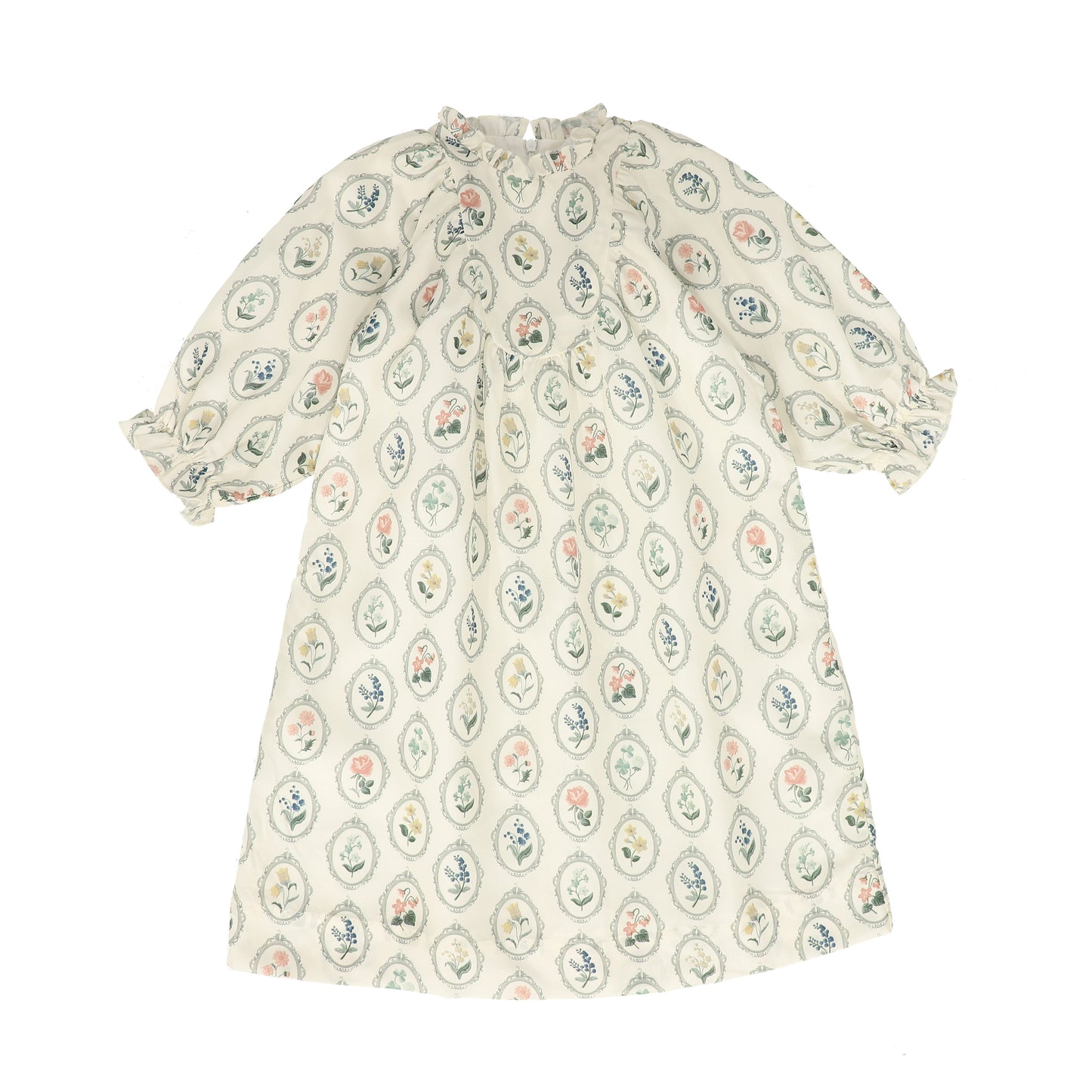ONE CHILD CREAM FLORAL PATCH DRESS