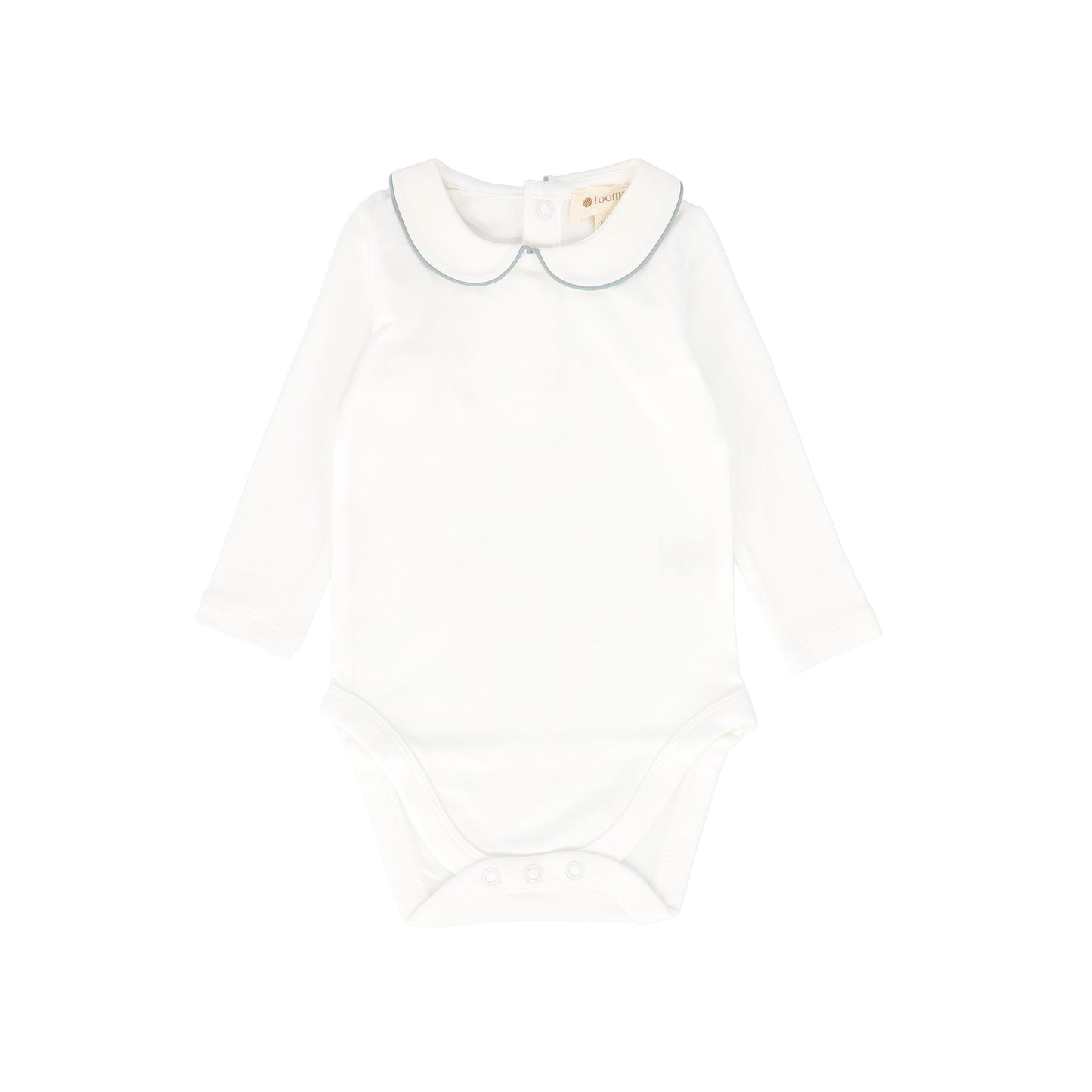 LOOMS WHITE/BLUE PIPING COLLAR ONESIE [FINAL SALE]