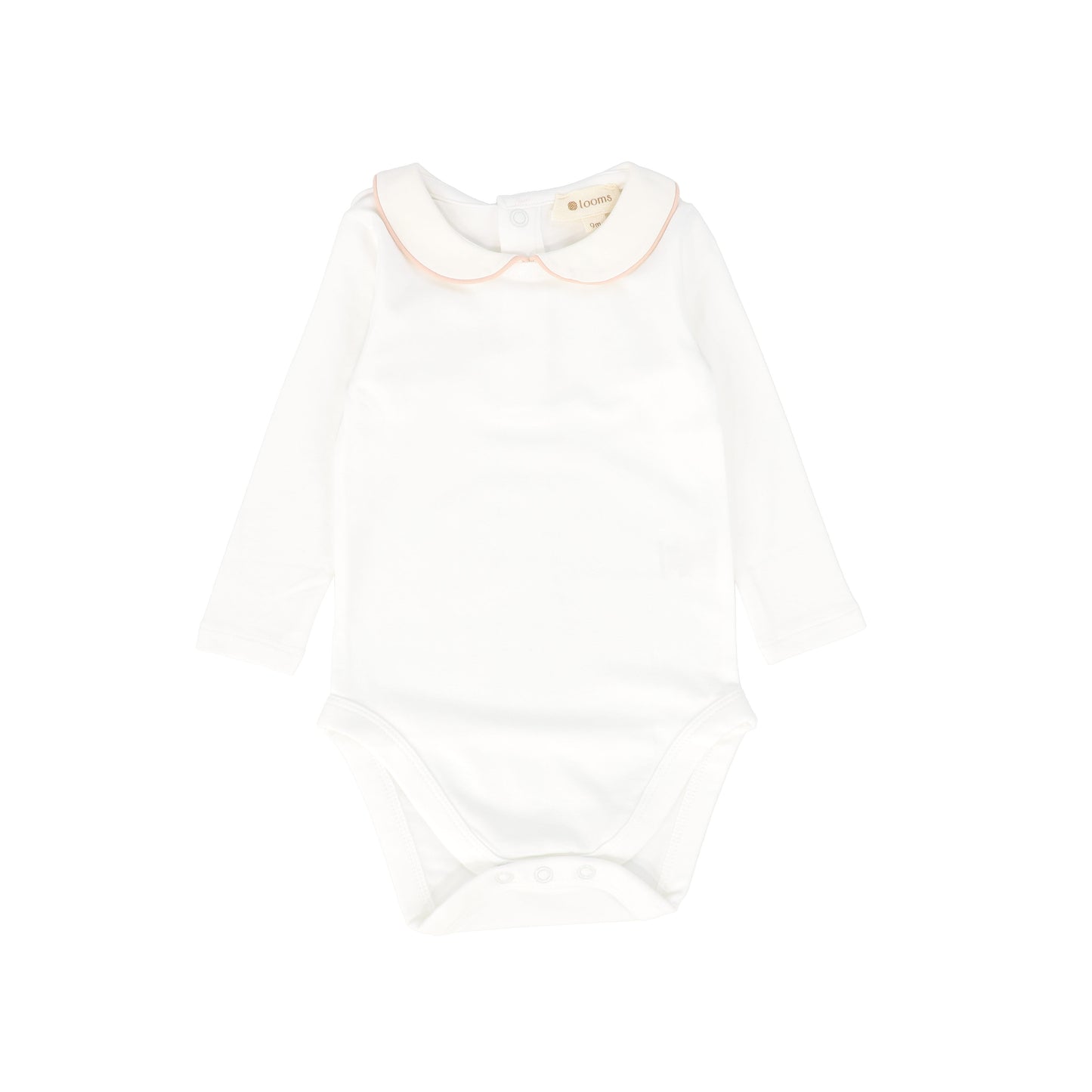 LOOMS WHITE/PINK PIPING COLLAR ONESIE [FINAL SALE]