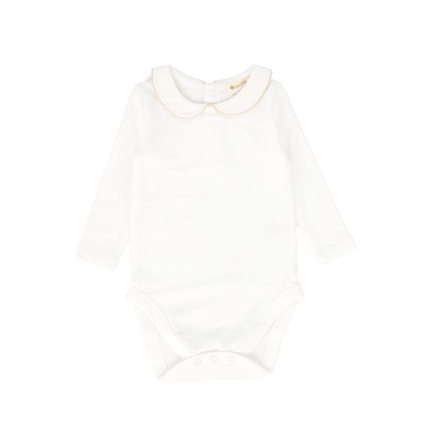 LOOMS WHITE/BEIGE PIPING COLLAR ONESIE [FINAL SALE]