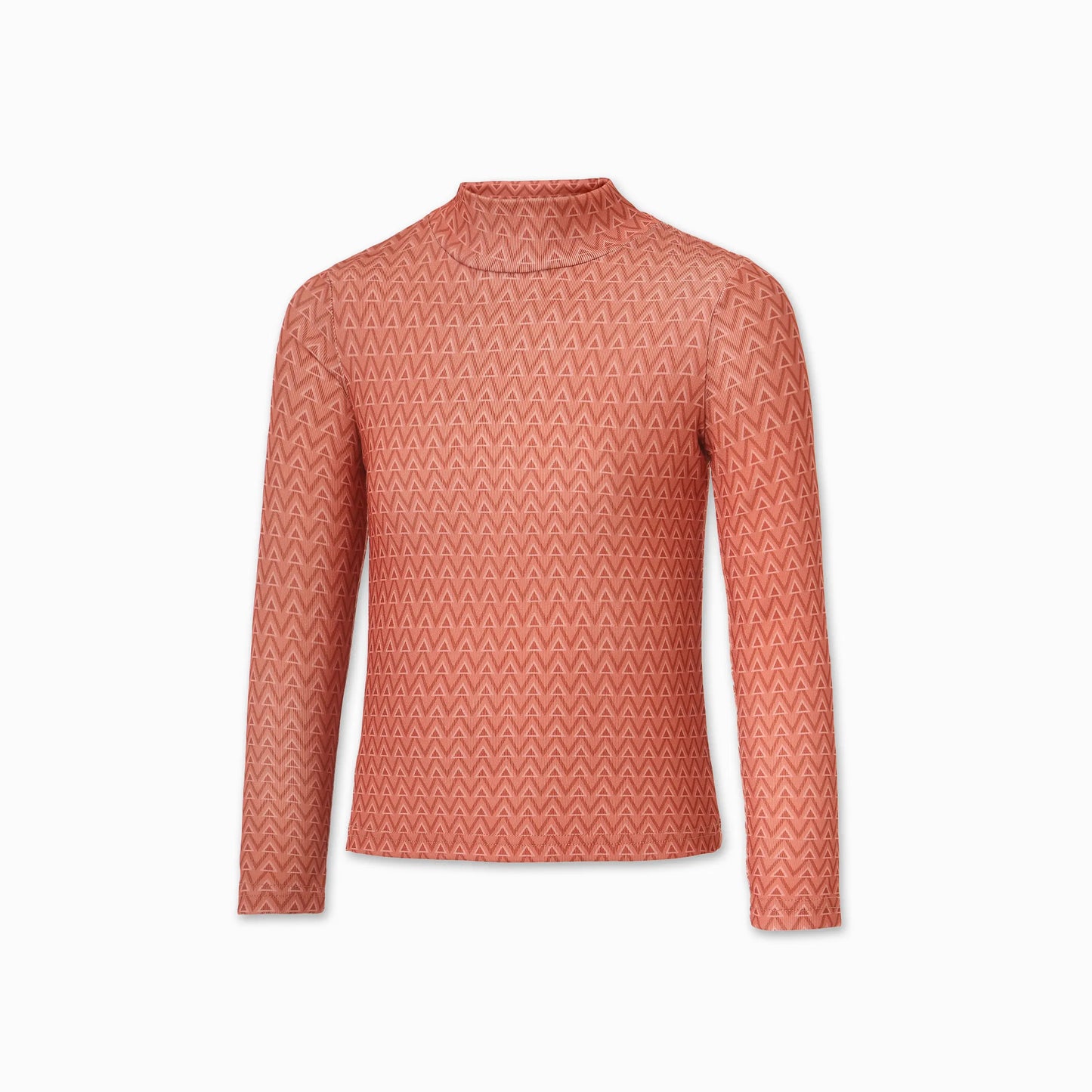 PUVU PIOR RED GEOMETRIC MODAL MOCKNECK