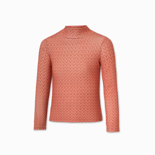 PUVU PIOR RED GEOMETRIC MODAL MOCKNECK