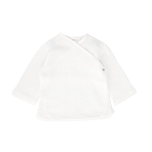 PEQUENO TOCON WHITE TEXTURED SIDE SNAP TOP [FINAL SALE]