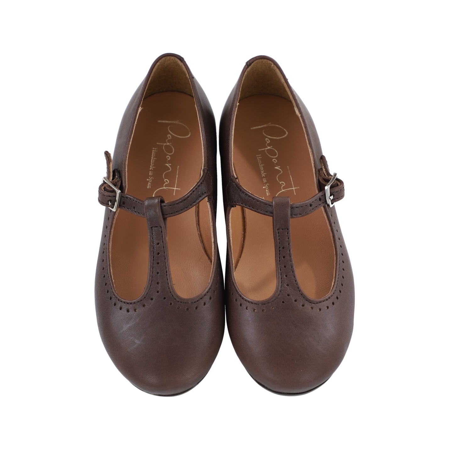 PAPANATAS BROWN LEATHER T-STRAP SHOE