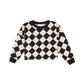LITTLE PARNI BLACK ARGYLE SWEATSHIRT