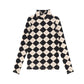 LITTLE PARNI BLACK ARGYLE TURTLENECK