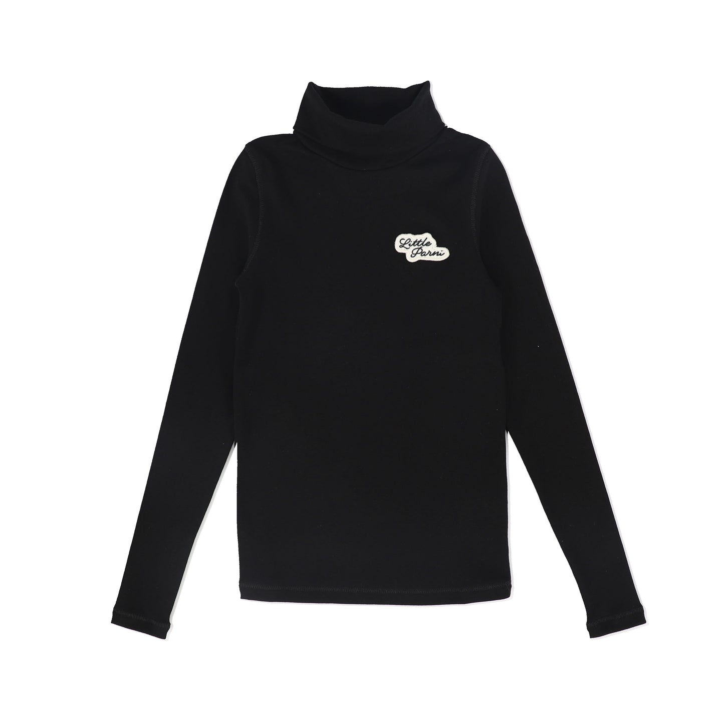 LITTLE PARNI BLACK LOGO TURTLENECK