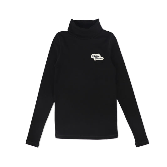 LITTLE PARNI BLACK LOGO TURTLENECK