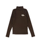 LITTLE PARNI BROWN LOGO TURTLENECK