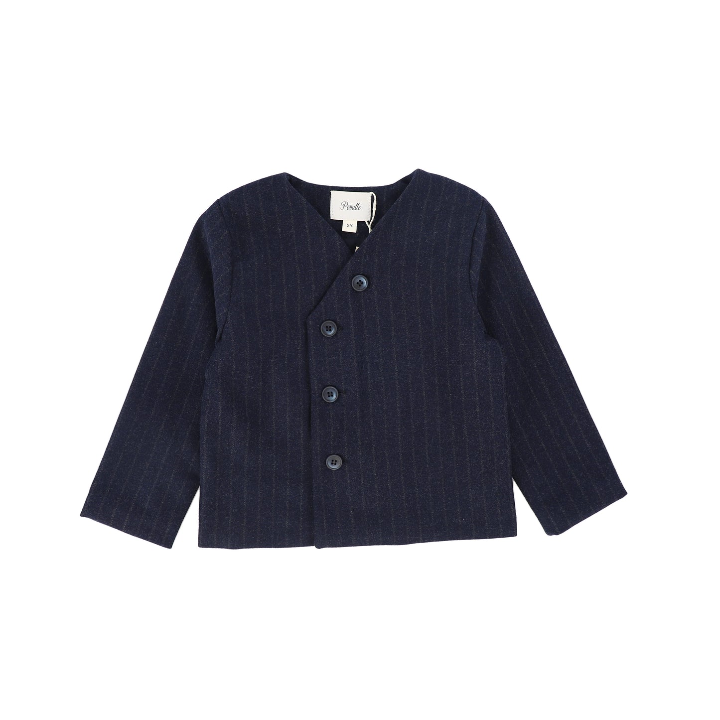 PERNILLE NAVY WOOL PIN STRIPED BLAZER