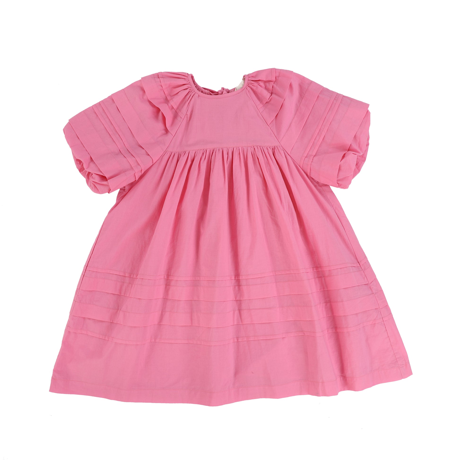 PETITE AMALIE HOT PINK PLEATED SMOCKED DRESS