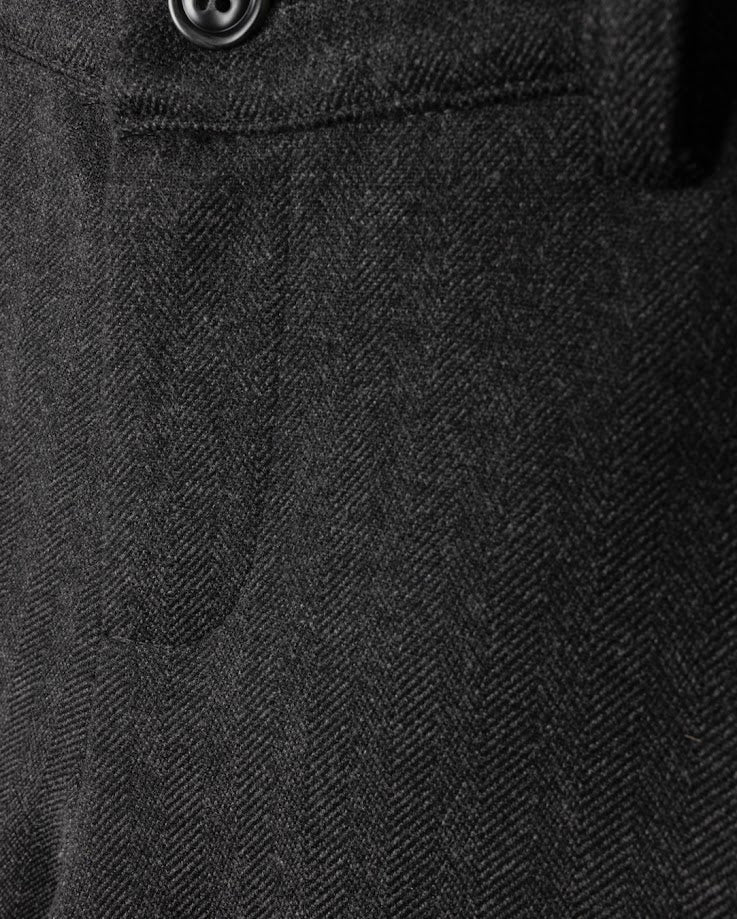 HARPER JAMES CHARCOAL HERRINGBONE PANTS
