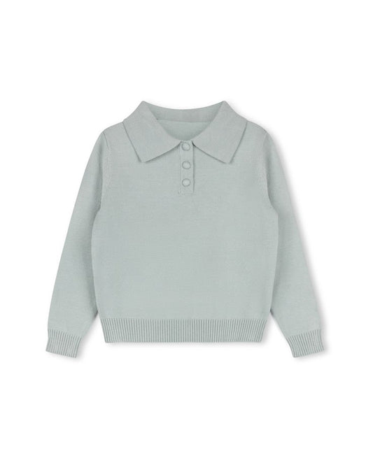 ONE CHILD MINT KNIT COLLAR SWEATER