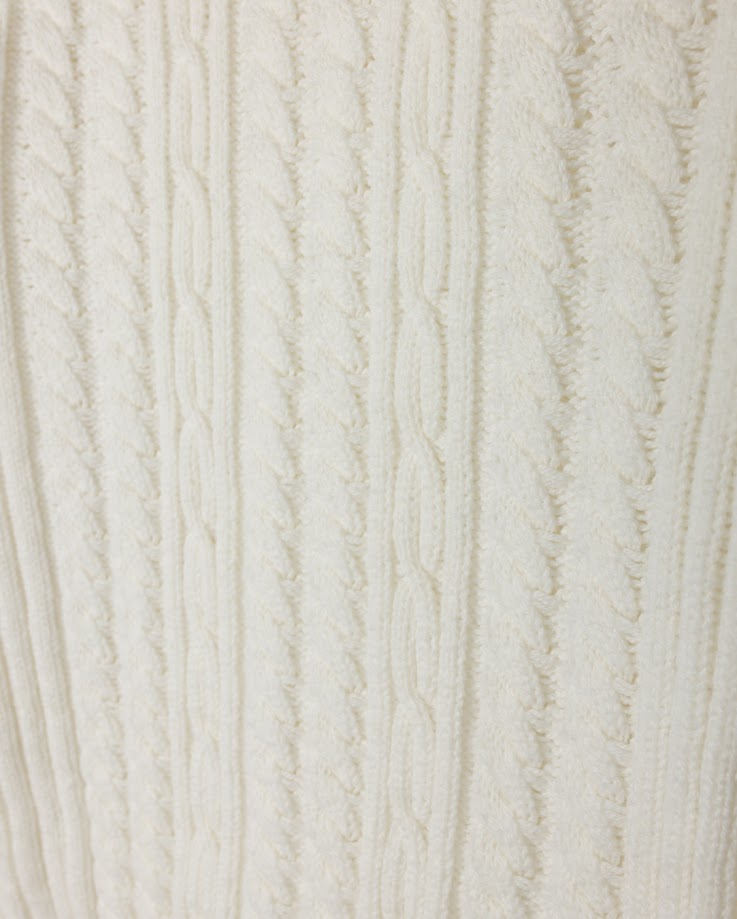 HARPER JAMES IVORY BRAIDED KNIT SWEATER