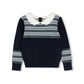 PAPILLON NAVY FAIR ISLE COLLAR SWEATER