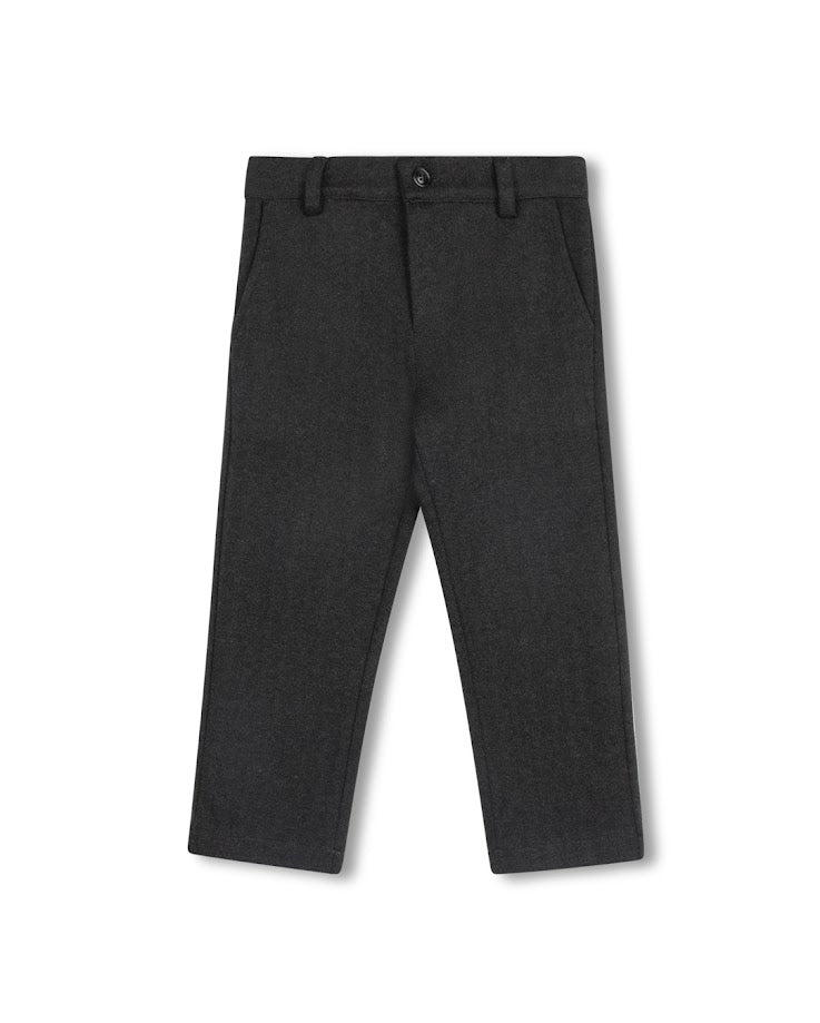 HARPER JAMES CHARCOAL HERRINGBONE PANTS