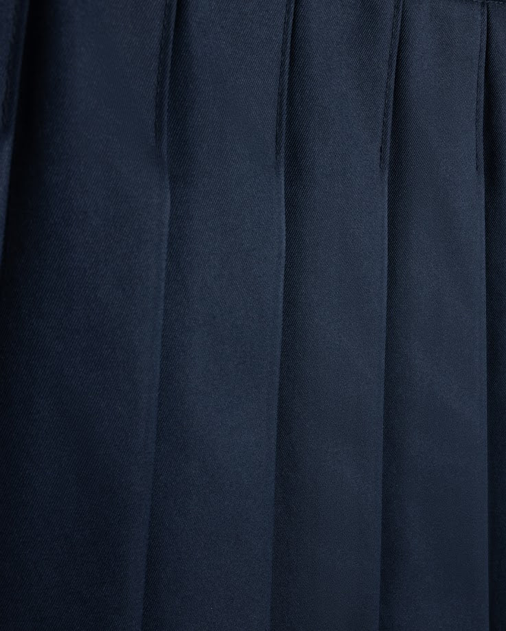 LILOU NAVY PLEATED SKIRT