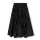 MALLORY AND MERLOT BLACK RUFFLE TRIM MIDI SKIRT