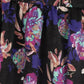 LILOU PURPLE FLORAL RUFFLE SHOULDER DRESS