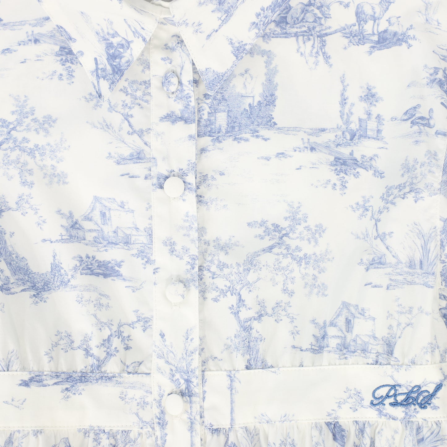PHILOSOPHY CREAM WITH BLUE FLORAL PRINT DRESS