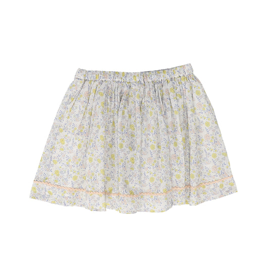 LOUIS LOUISE YELLOW FLORAL FLARE SKIRT