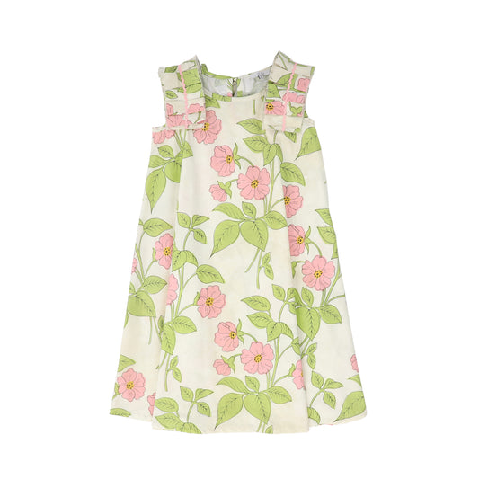 PICCOLA LUDO GREEN/PINK GATHERED JUMPER