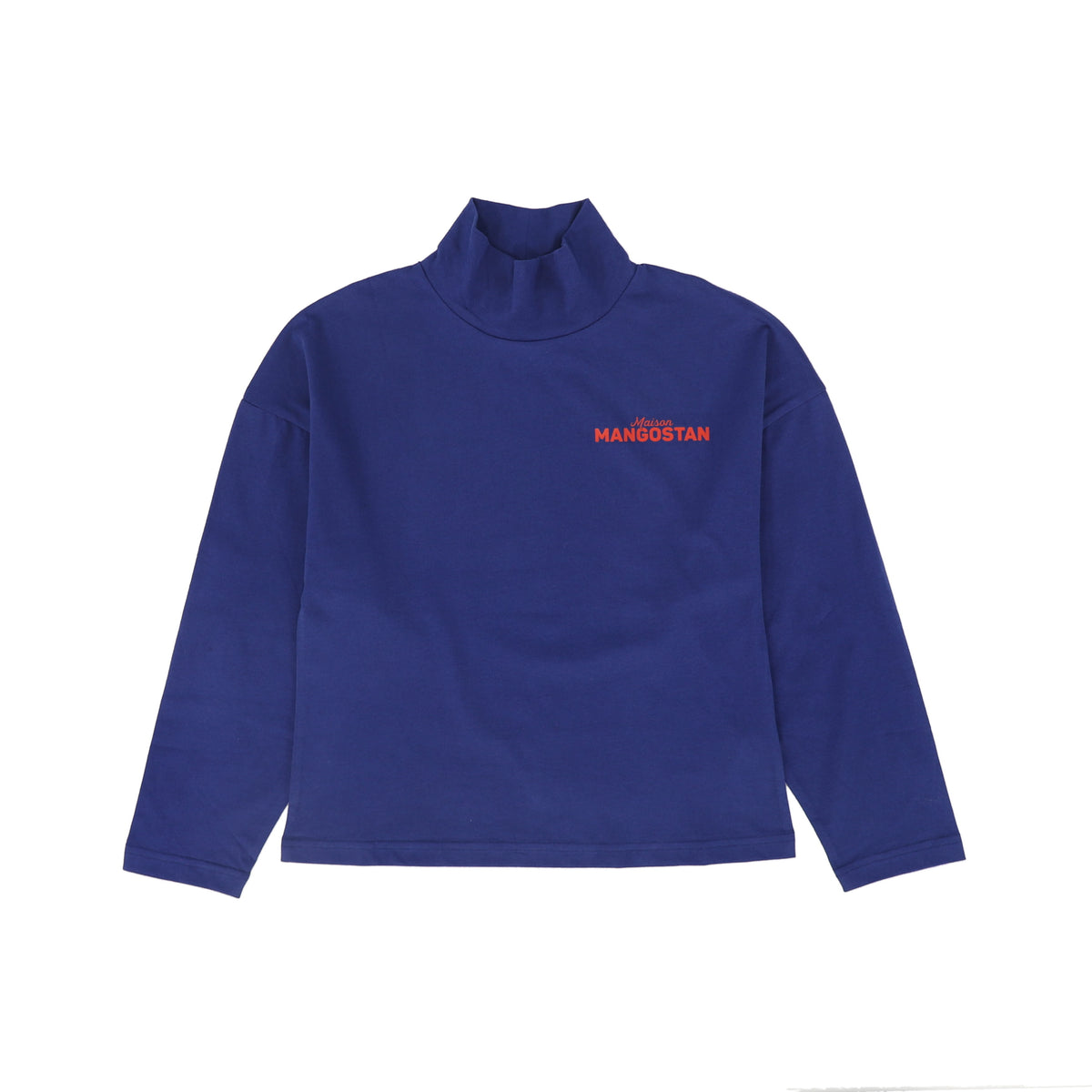 MAISON MANGOSTAN NAVY LOGO TURTLENECK