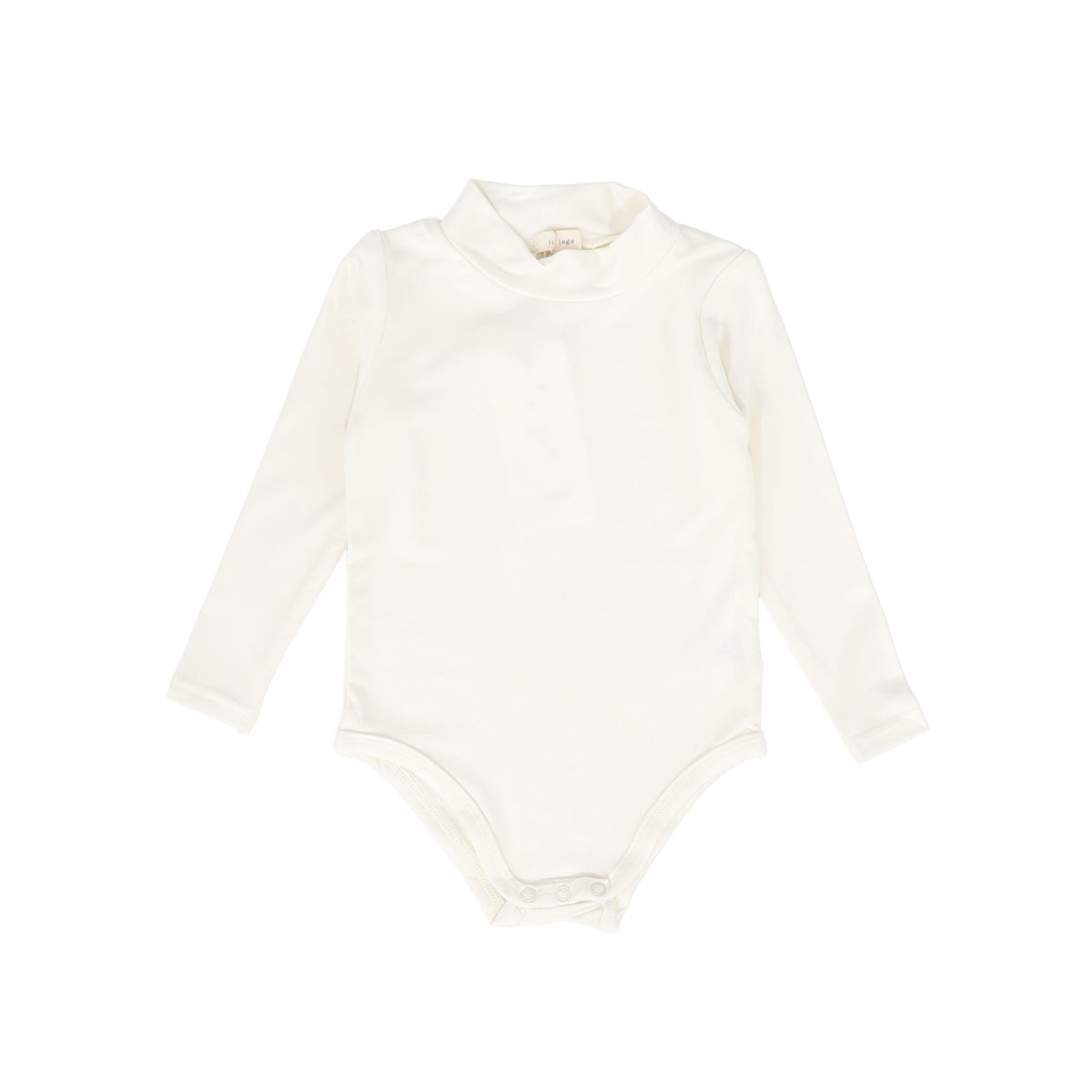 LIL LEGS CREAM BAMBOO LONG SLEEVE MOCKNECK ONESIE