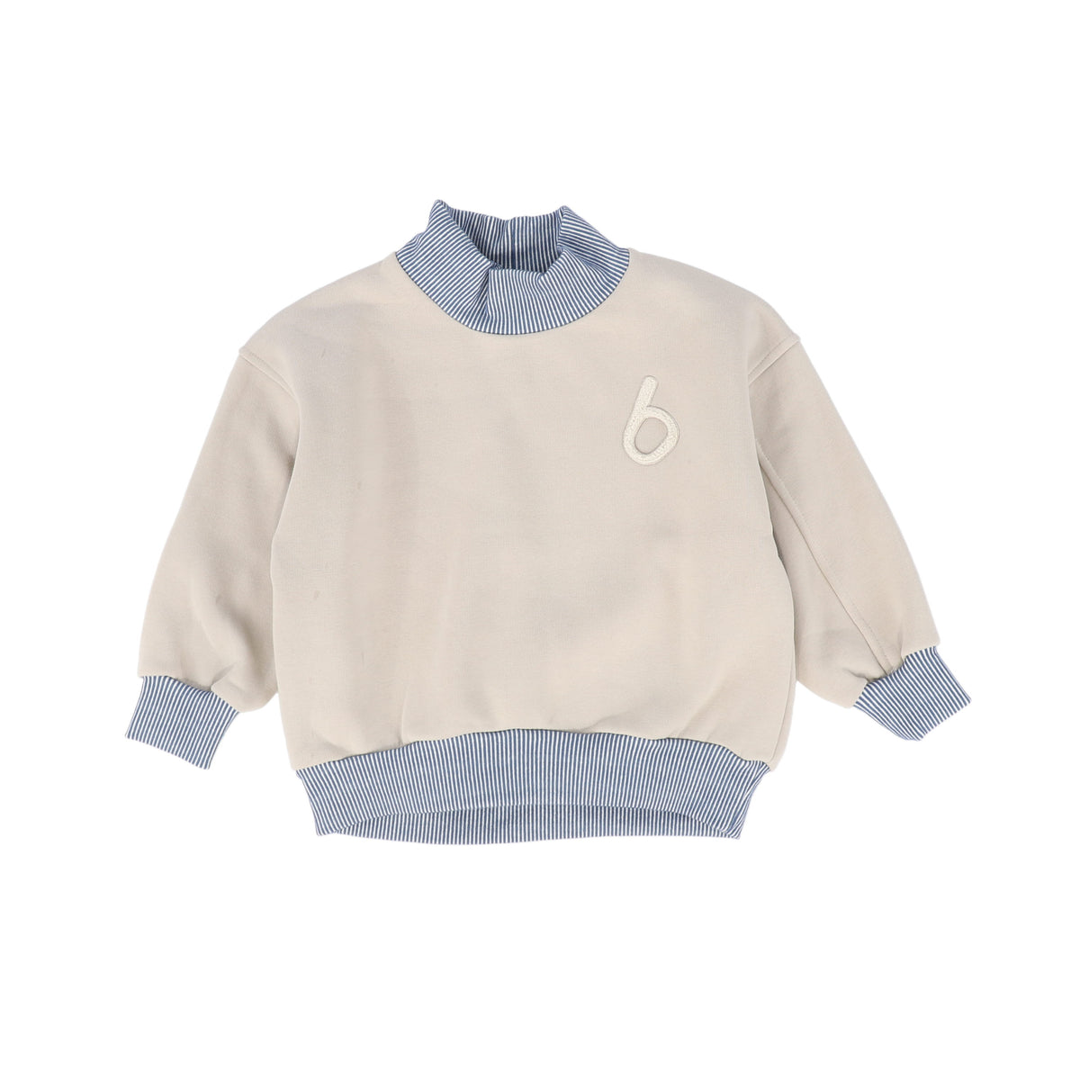 BOOSO BEIGE STRIPED WARM SWEATSHIRT