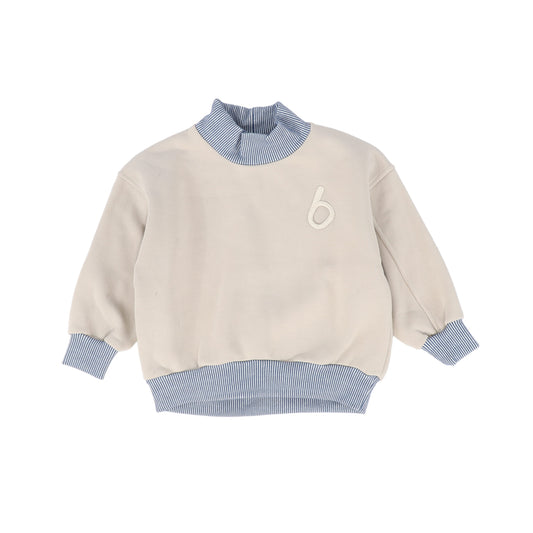 BOOSO BEIGE STRIPED WARM SWEATSHIRT