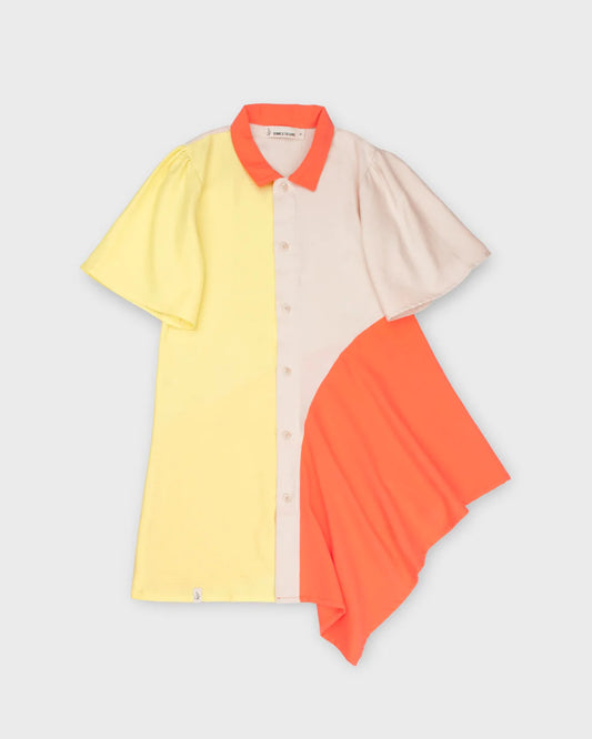 BONNIE AND THE GANG YELLOW ORANGE COLLAR DRESS [FINAL SALE]