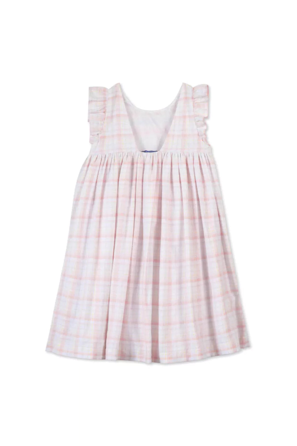 TARTINE ET CHOCOLAT LIGHT PINK PLAID SMOCKED DRESS [FINAL SALE]