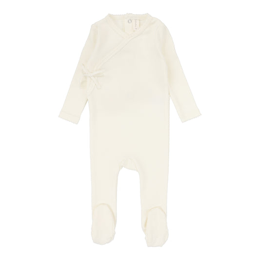 LILETTE IVORY PINPOINT WRAPOVER FOOTIE