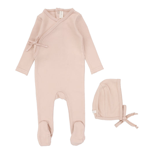 LILETTE SHELL PINK PINPOINT WRAPOVER FOOTIE SET