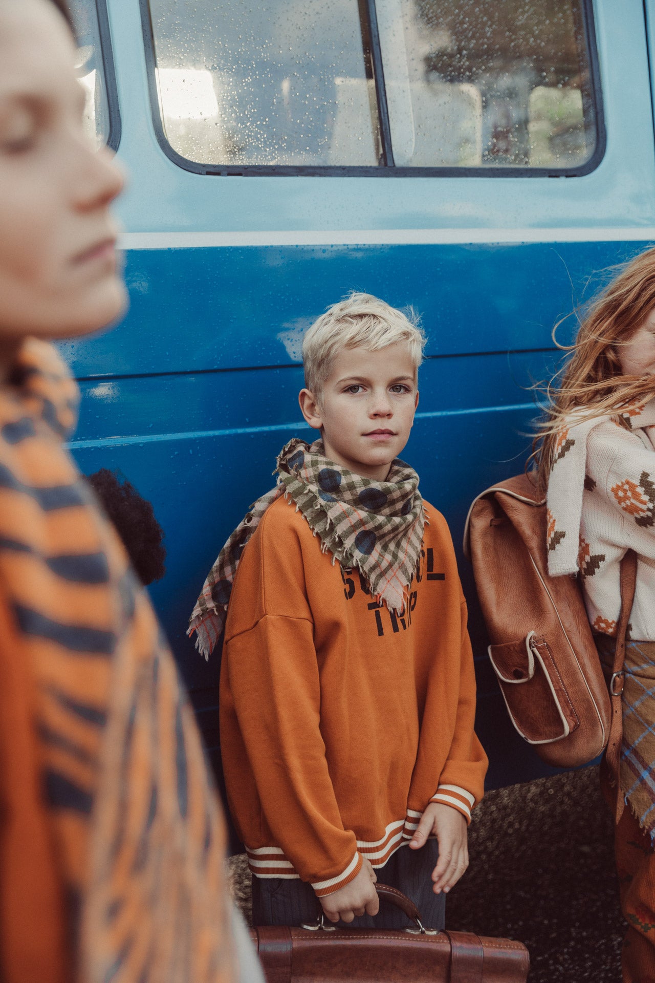 PIUPIUCHICK CAMEL STRIPED TRIM SWEATSHIRT