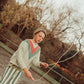PIUPIUCHICK ECRU/GREEN STRIPED JOGGER PANTS