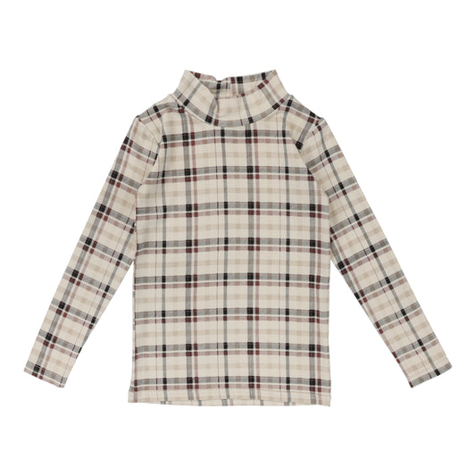 LIL LEGS LIGHT PLAID PRINTED MOCK NECK [FINAL SALE]