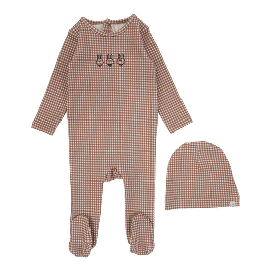 LILETTE PETAL GINGHAM BUNNY FOOTIE SET