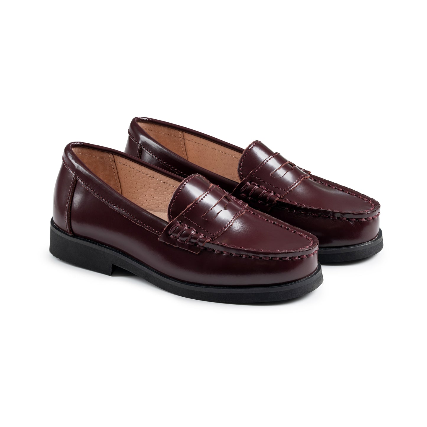 RAYBELLE BURGUNDY PATENT LEATHER CHUNKY LOAFER