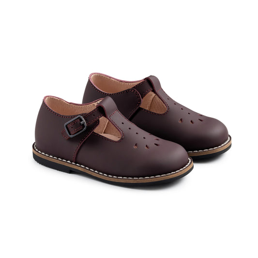 RAYBELLE PLUM EYELET T-STRAP SHOE