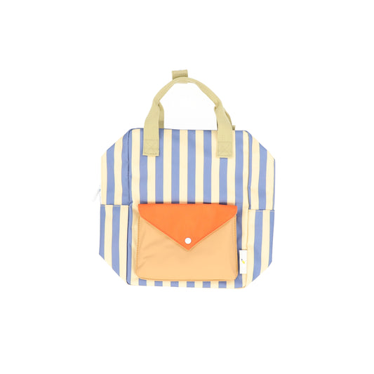 STICKY LEMON BLUE/YELLOW STRIPED POCKET BACKPACK